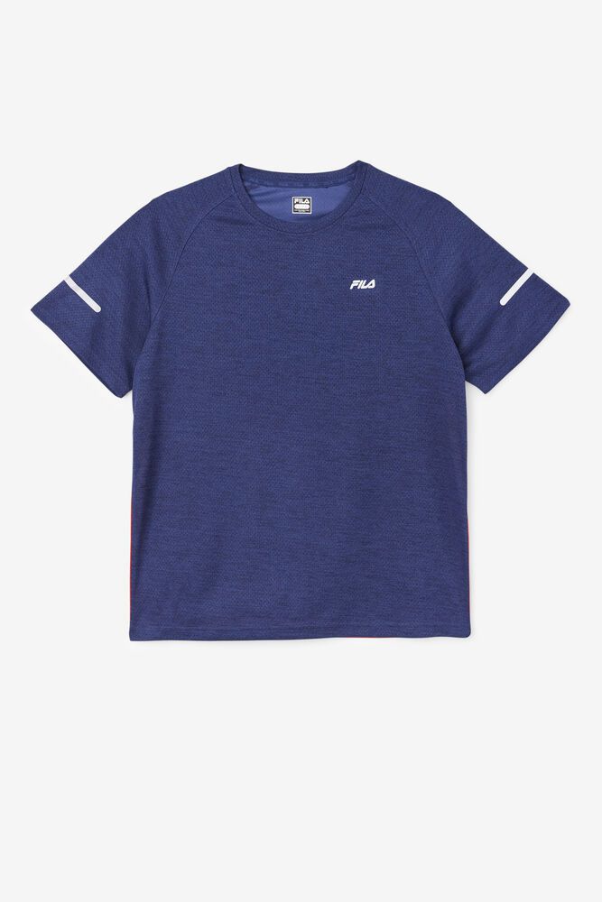 Fila T-Shirt Eros Crew Mens Navy - India IJH-578493